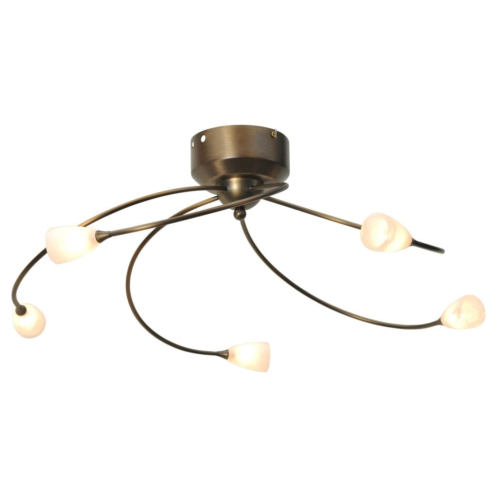 LED flush ceiling light Molto 2 LED 5-light 28x63cm bronze brown