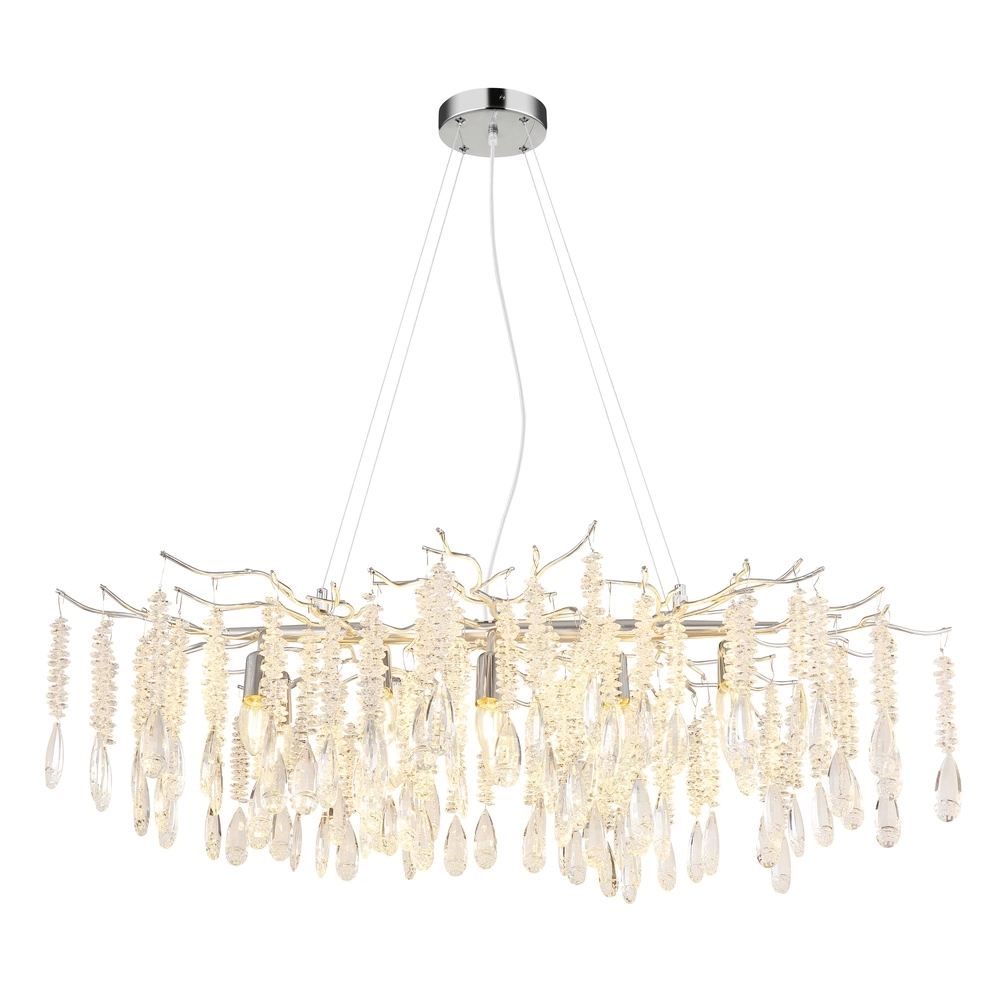 Pendant lamp Kinga silver grey 100cm Globo 9007371567003