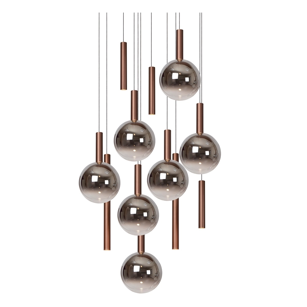 Design vide pendant lamp Jasmine copper 12-lights Premium by Lucide 5411212741271