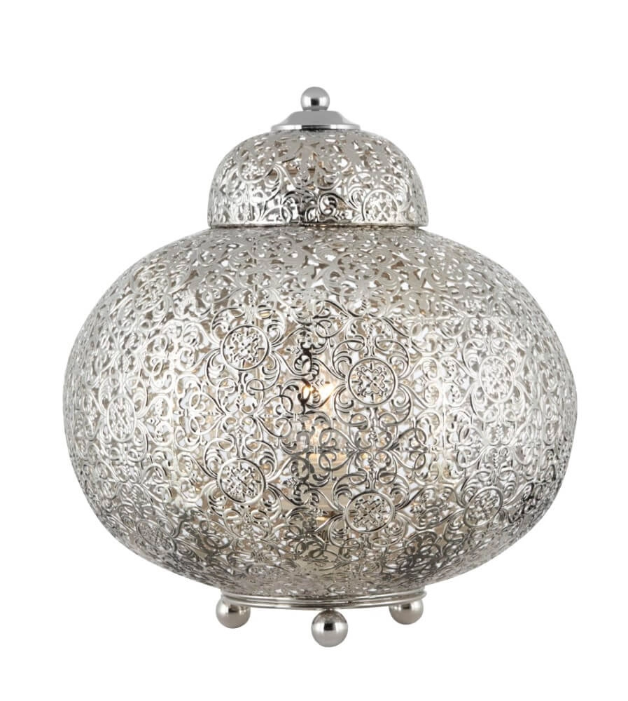 Moroccan style table lamp Fretwork Stainless steel