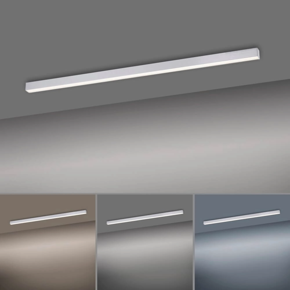 Sleek ceiling lamp Pure Lines Straight aluminum Paul Neuhaus 4012248357897