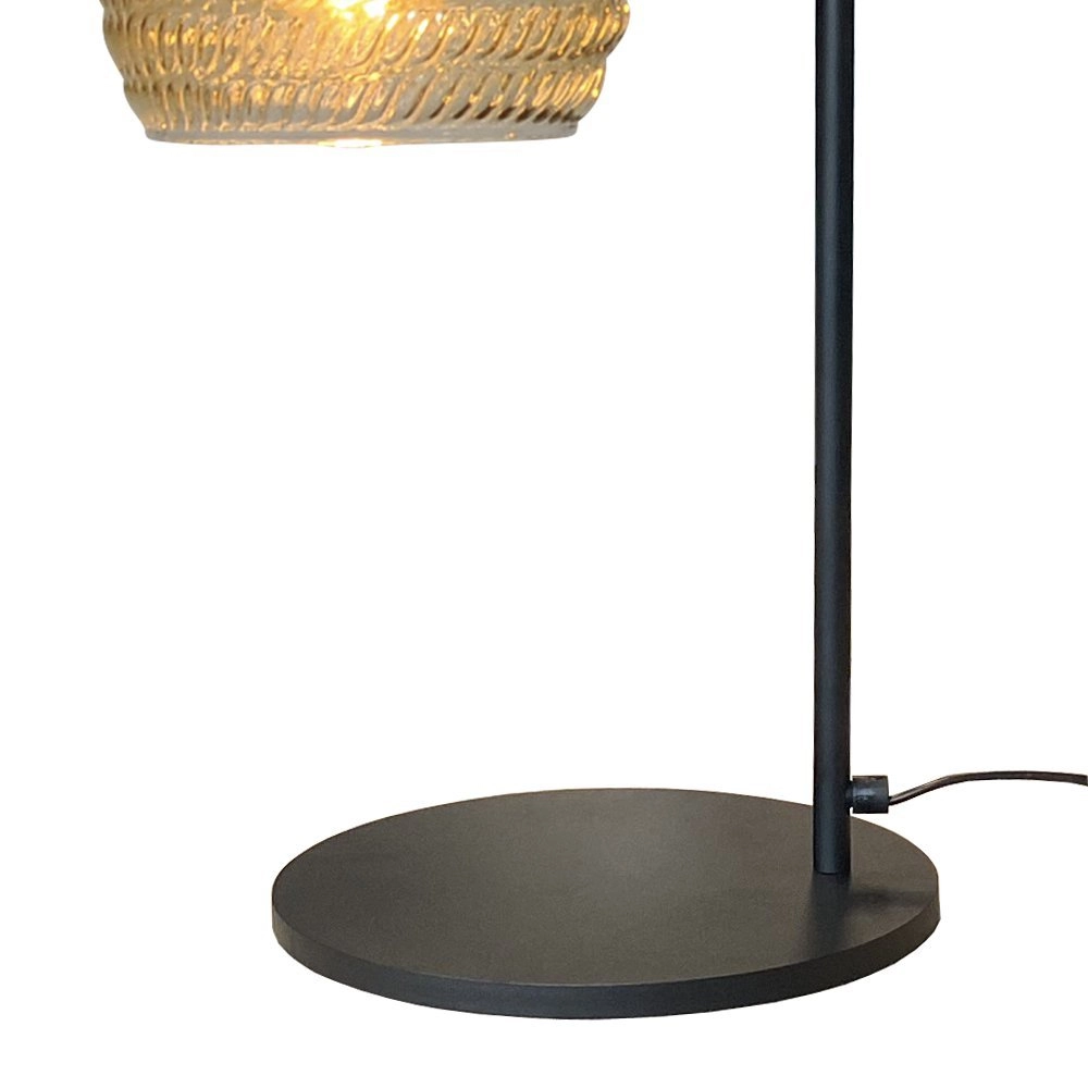 Black table lamp Quinto with ribbed glass Masterlight 8718121250946