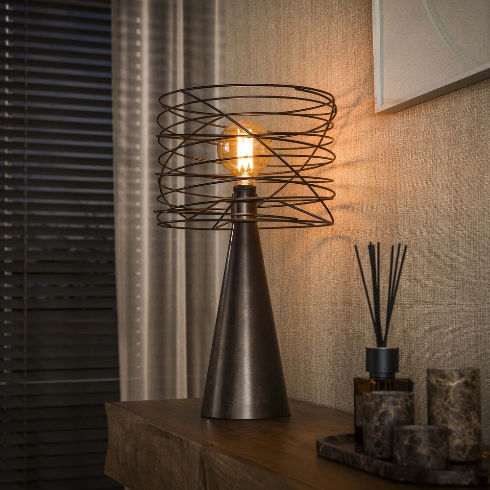Urban brown table lamp Curl with wire cap