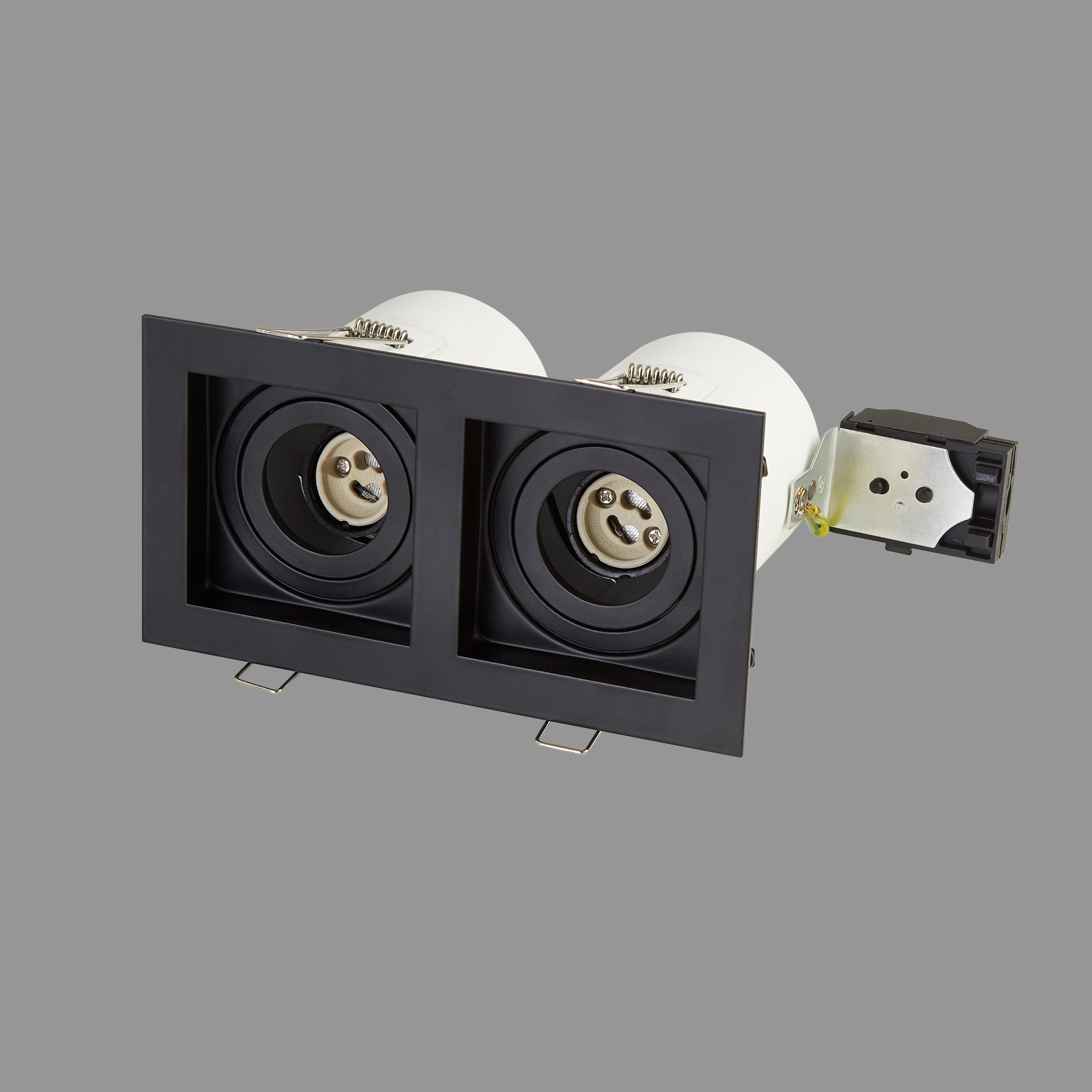 Rectangular recessed spotlight Grid 2-light black Lyora 5053423307152
