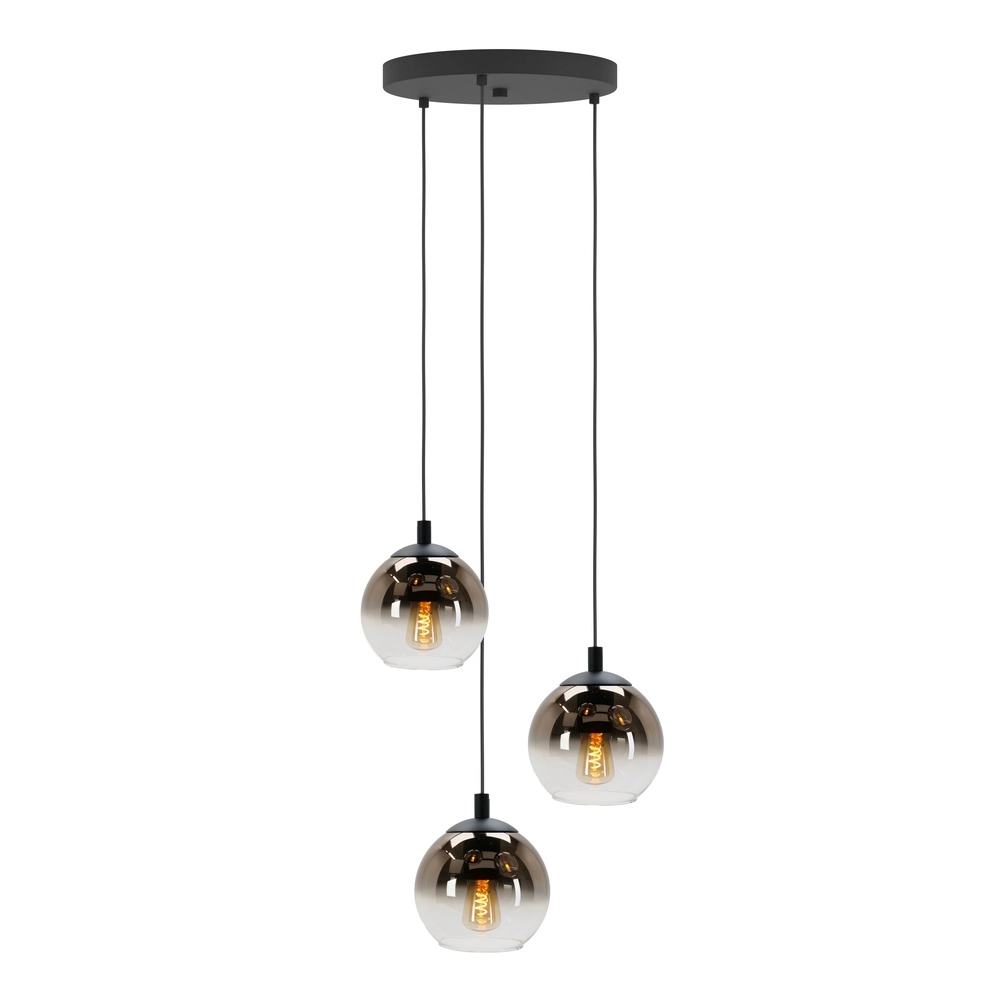 Pendant lamp Ariscani 1 3-light black round