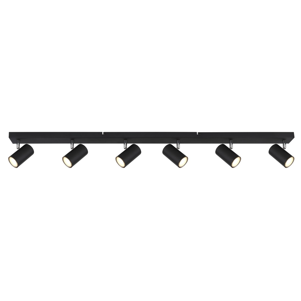 Ceiling lamp 6-lights Robby Black Globo 9007371433599
