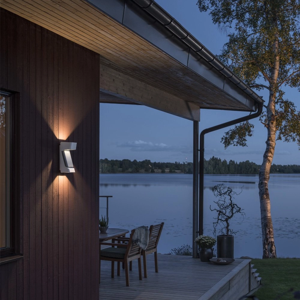 LED outdoor lamp Ravenna Adress matt white with gray KonstSmide 7318307976250