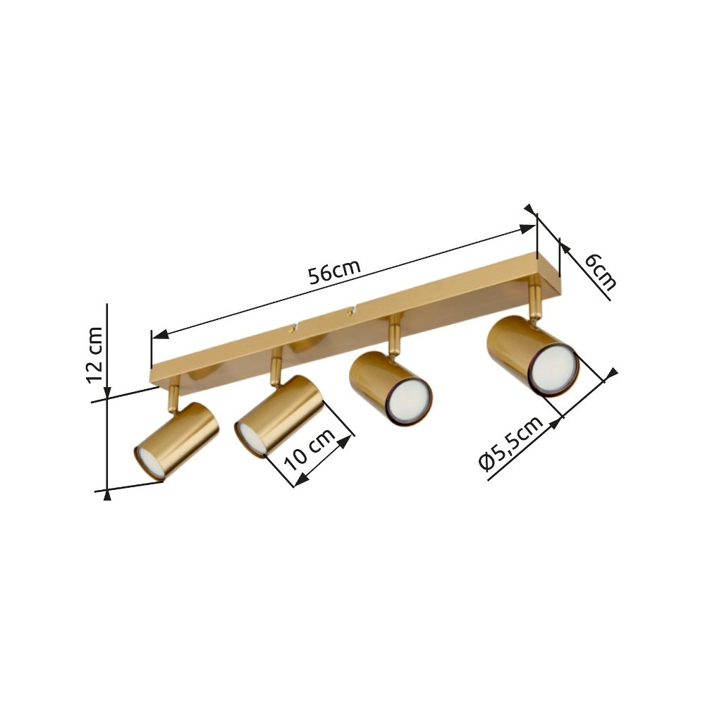 Ceiling lamp 4-lights Robby Gold Globo 9007371446087