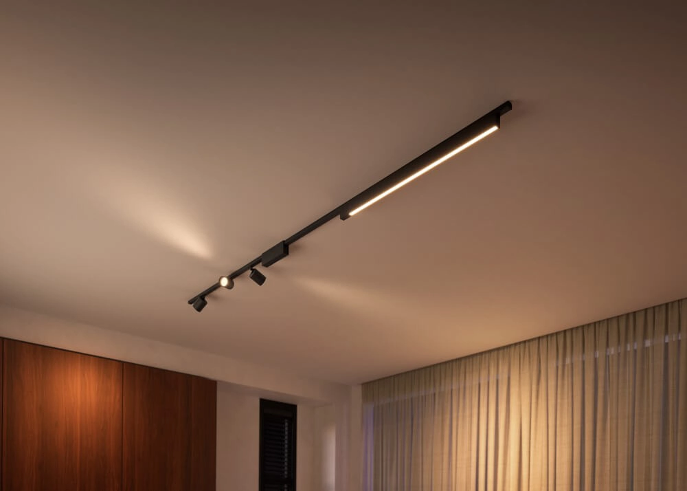 Hue Perifo - White and color set of 3 spots and bar black Philips 8719514407800
