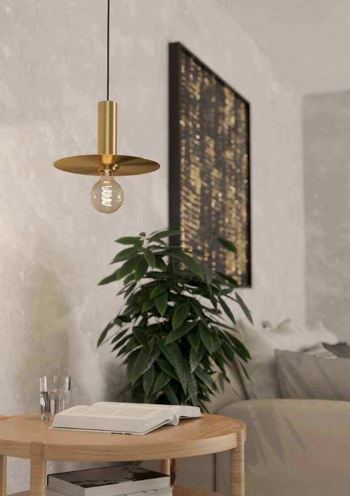 Golden pendant lamp Escandell Ø 25cm Eglo 9008606273874