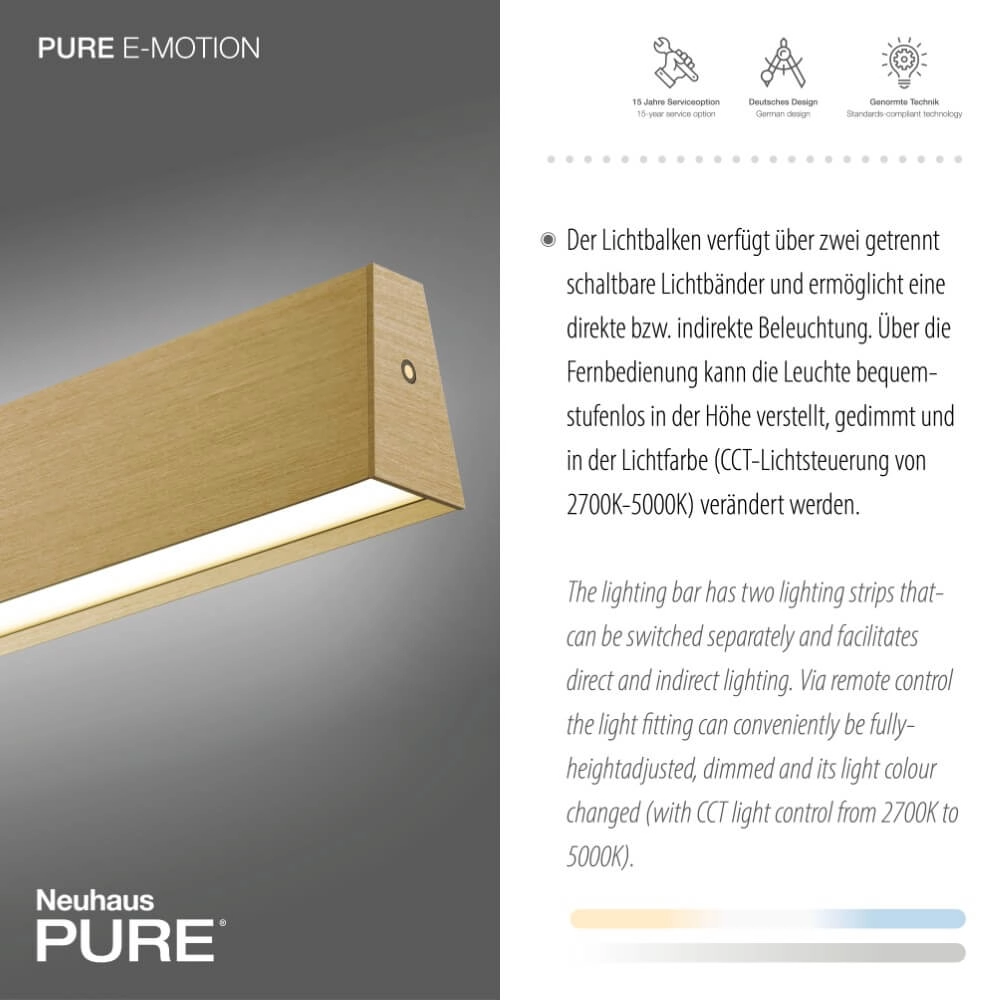 Design hanging lamp Pure E-Motion brass Paul Neuhaus 4012248372913