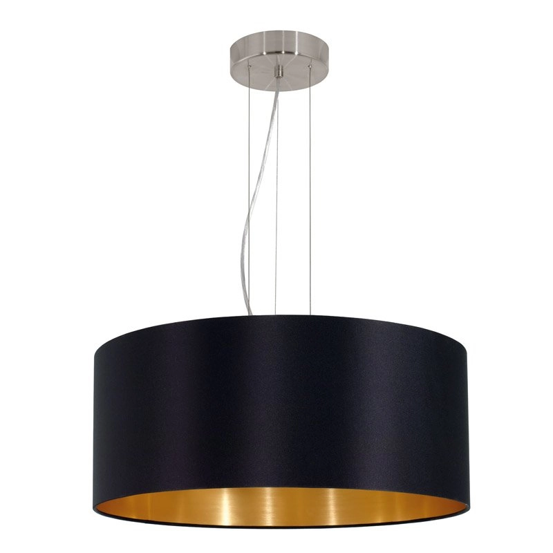 Country Pendant Lamp Maserlo 53cm black with gold