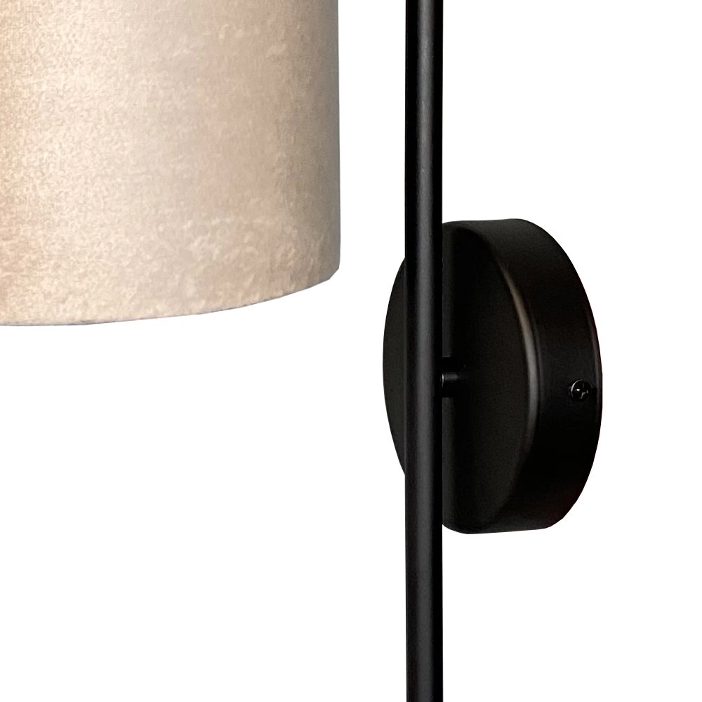 Black wall lamp Venus with sand-colored lampshade Masterlight 8718121251196