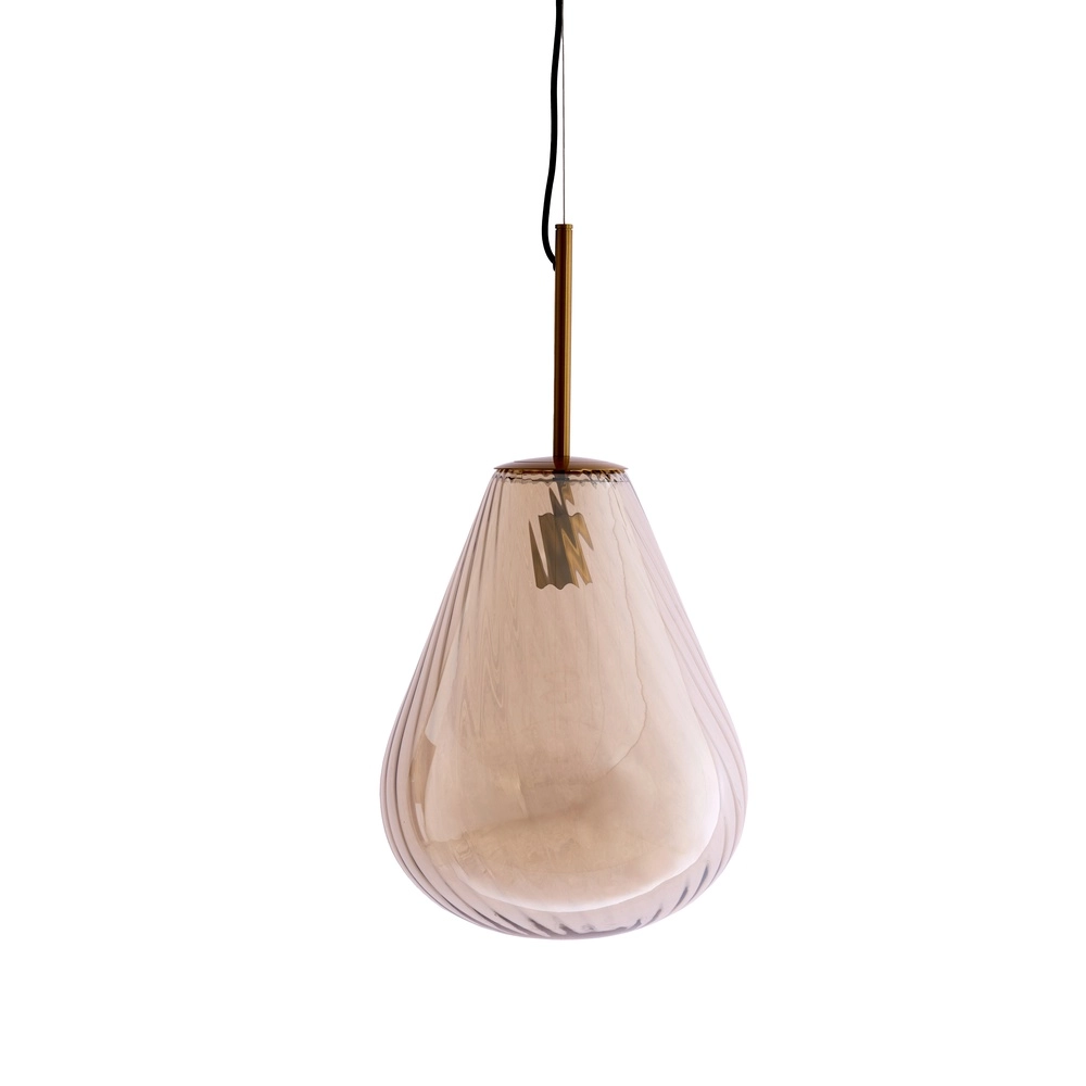 Glass pendant lamp Leona Ø 33cm - amber glass