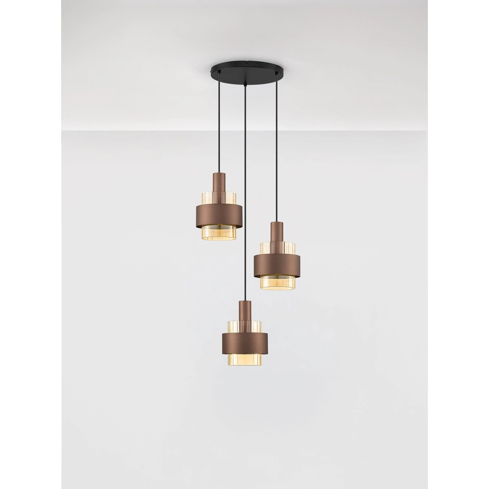 Modern pendant lamp Serena 3-light coffee brown Lyora 5212063501140