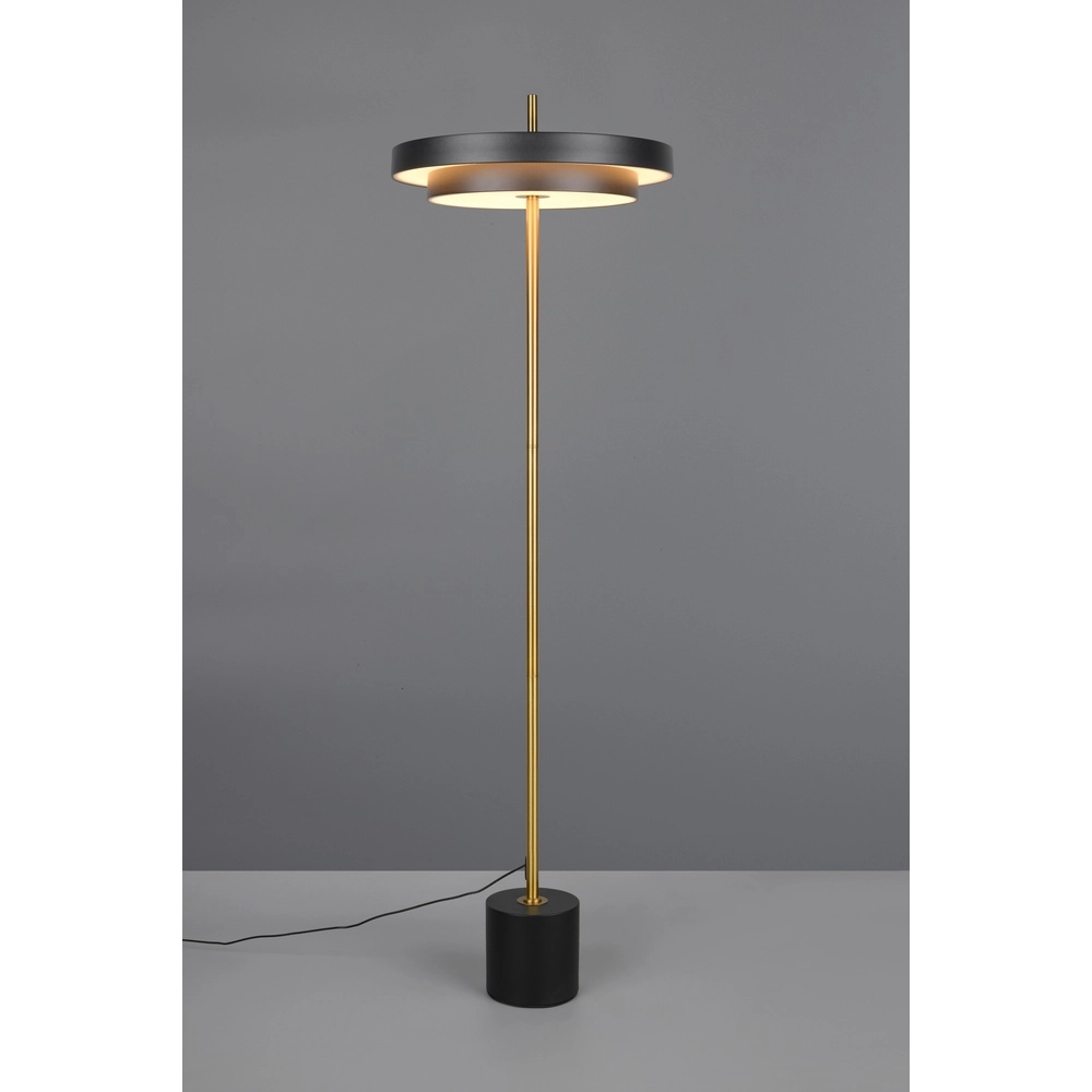 Modern floor lamp Keaton black with gold