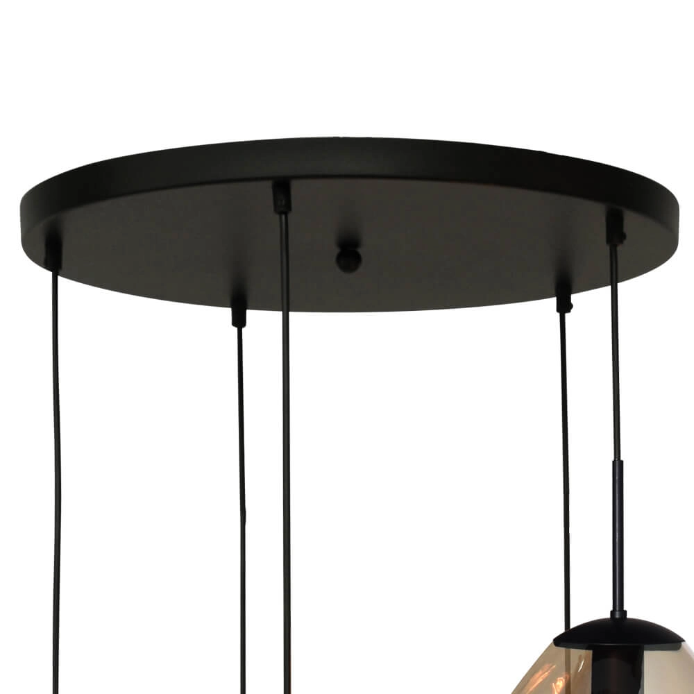 Vide hanging lamp Lava 5x gold glass Masterlight 8718121286532