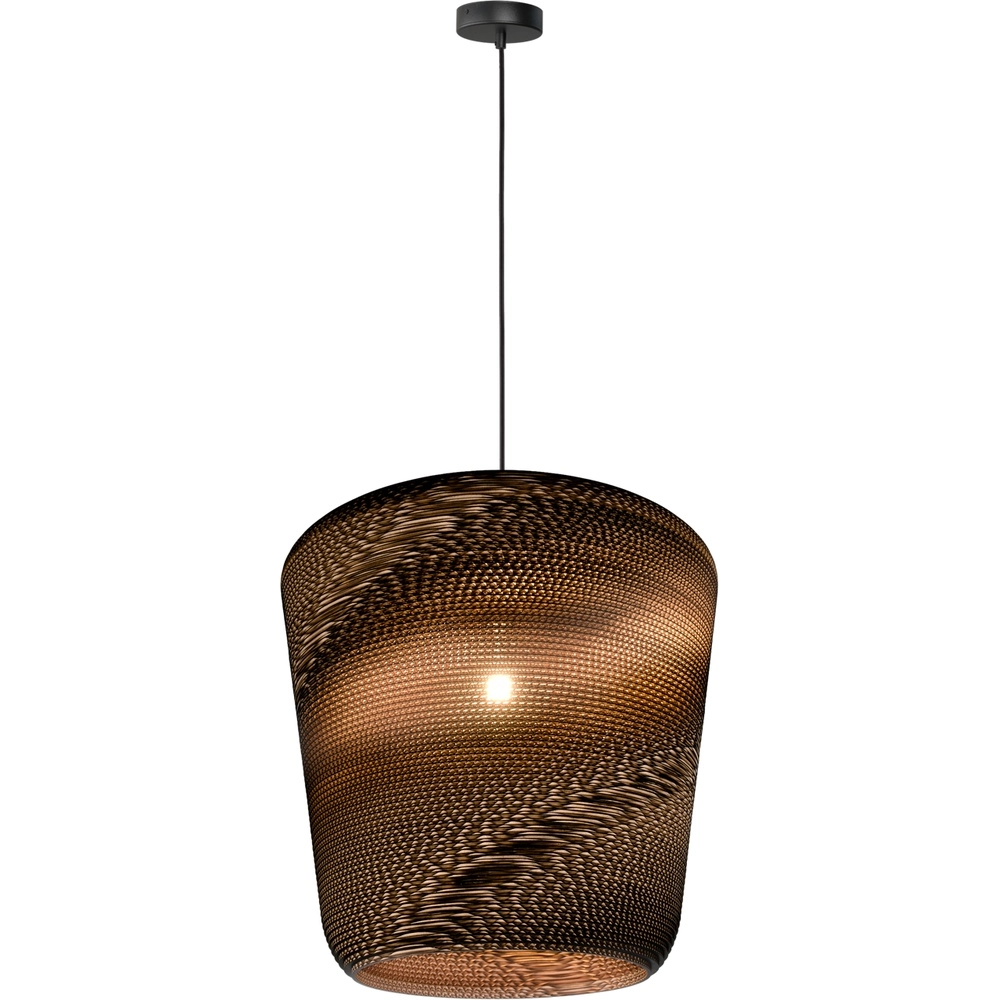 Black pendant lamp Carta Moody Ø 54cm Think Paper shade