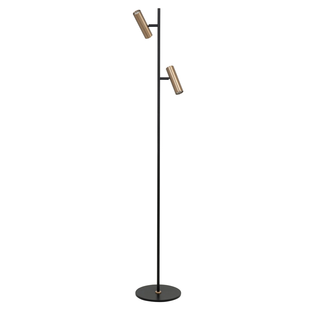 Floor lamp Trend 2-light black with brass