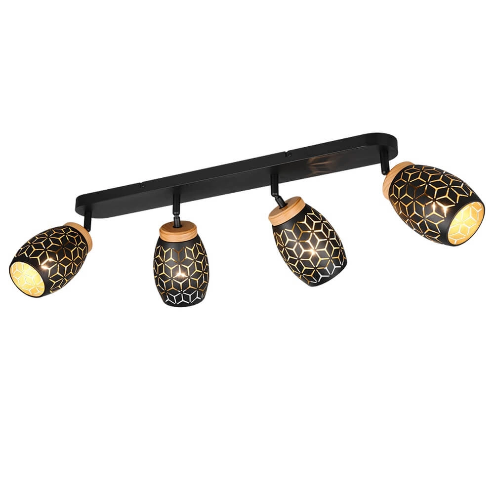 4-light surface-mounted spot Bidar black