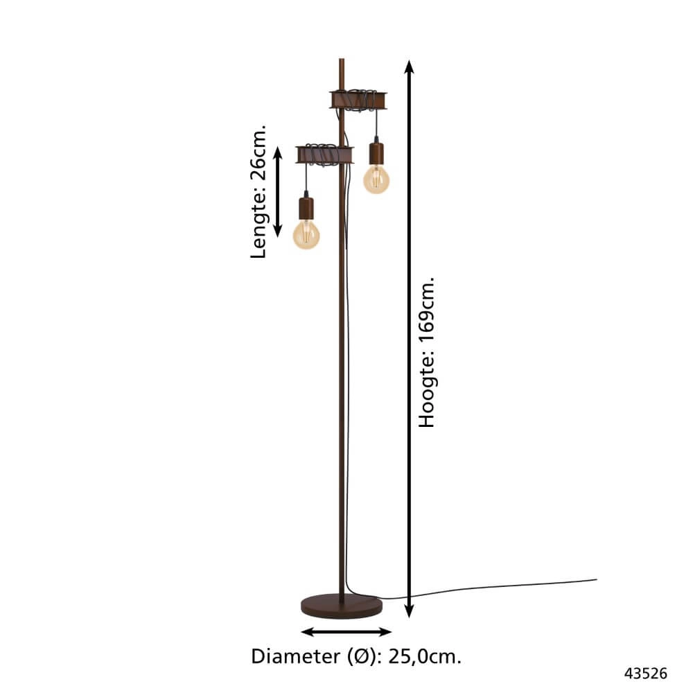 Rusty floor lamp Townshend 4 Eglo 9002759435264