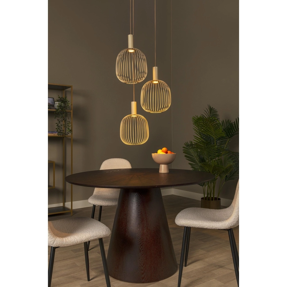 3-light pendant lamp Esterel sand brown mini GU10 round Lucide 5411212212344