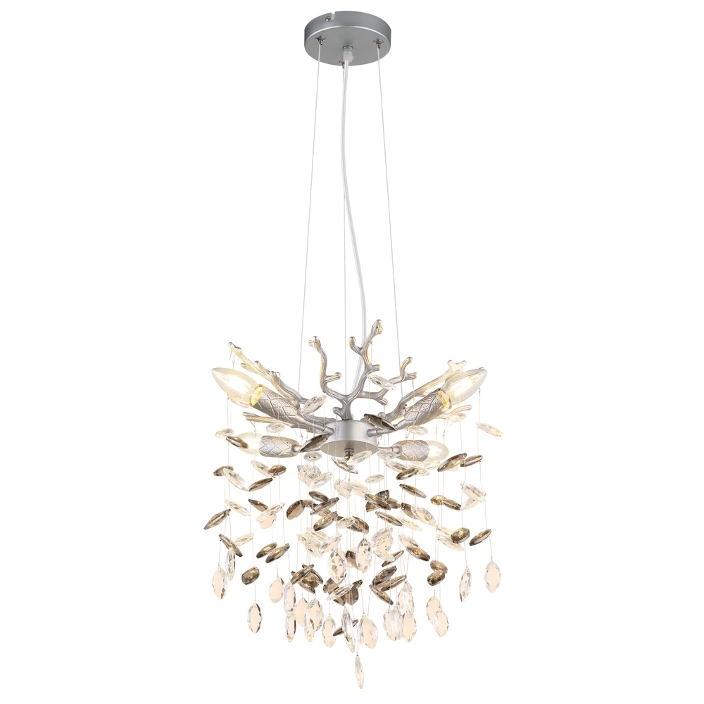 Pendant lamp Queena silver grey Ø 40cm