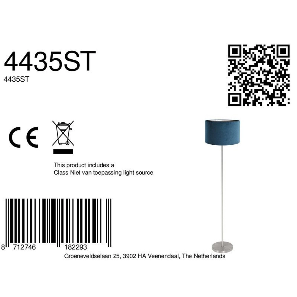 Floor lamp Noor with blue hood Steinhauer 8712746182293