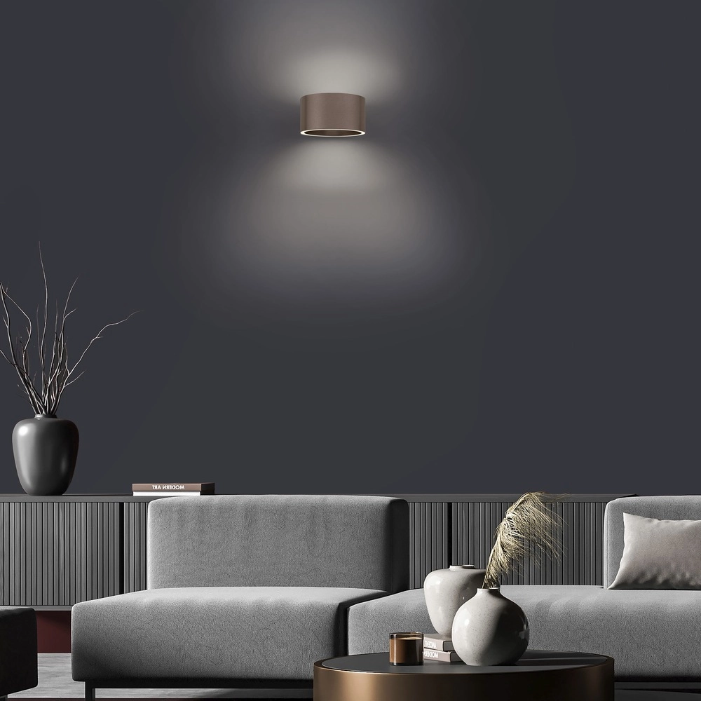 Rechargeable wall lamp Pure Akku Clipse Dark brown brushed Paul Neuhaus 4012248393017