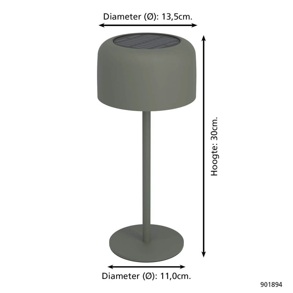 Sleek table lamp Roccanova Solar Green with USB Eglo 9008606355051