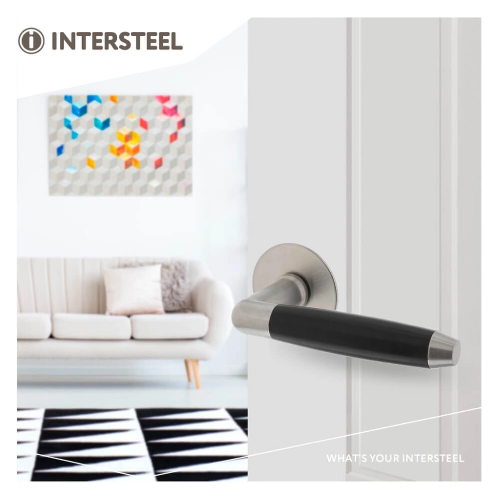 Door handle Combinatie self-adhesive rosette stainless steel Intersteel 8714186557020