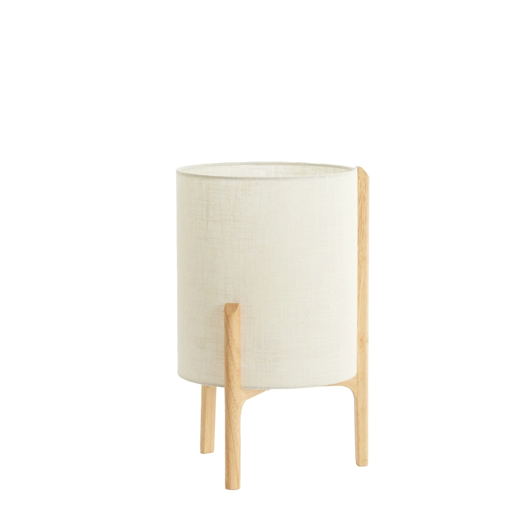 Table lamp Litto Ø 28cm - wood look with natural linen Light & Living 8717807792701