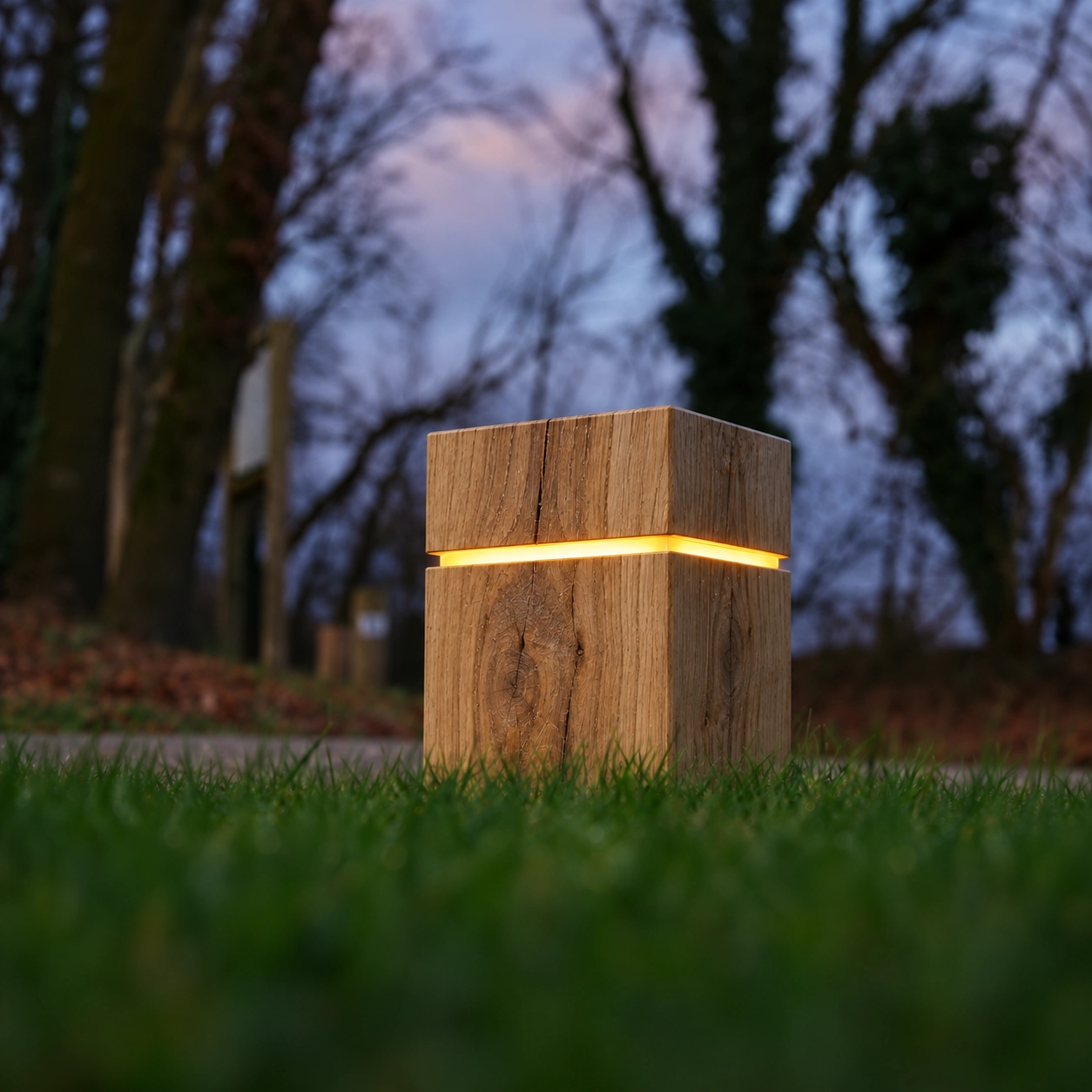 Wooden border lighting Rondo Chestnut - 31.5cm - 2700K - square