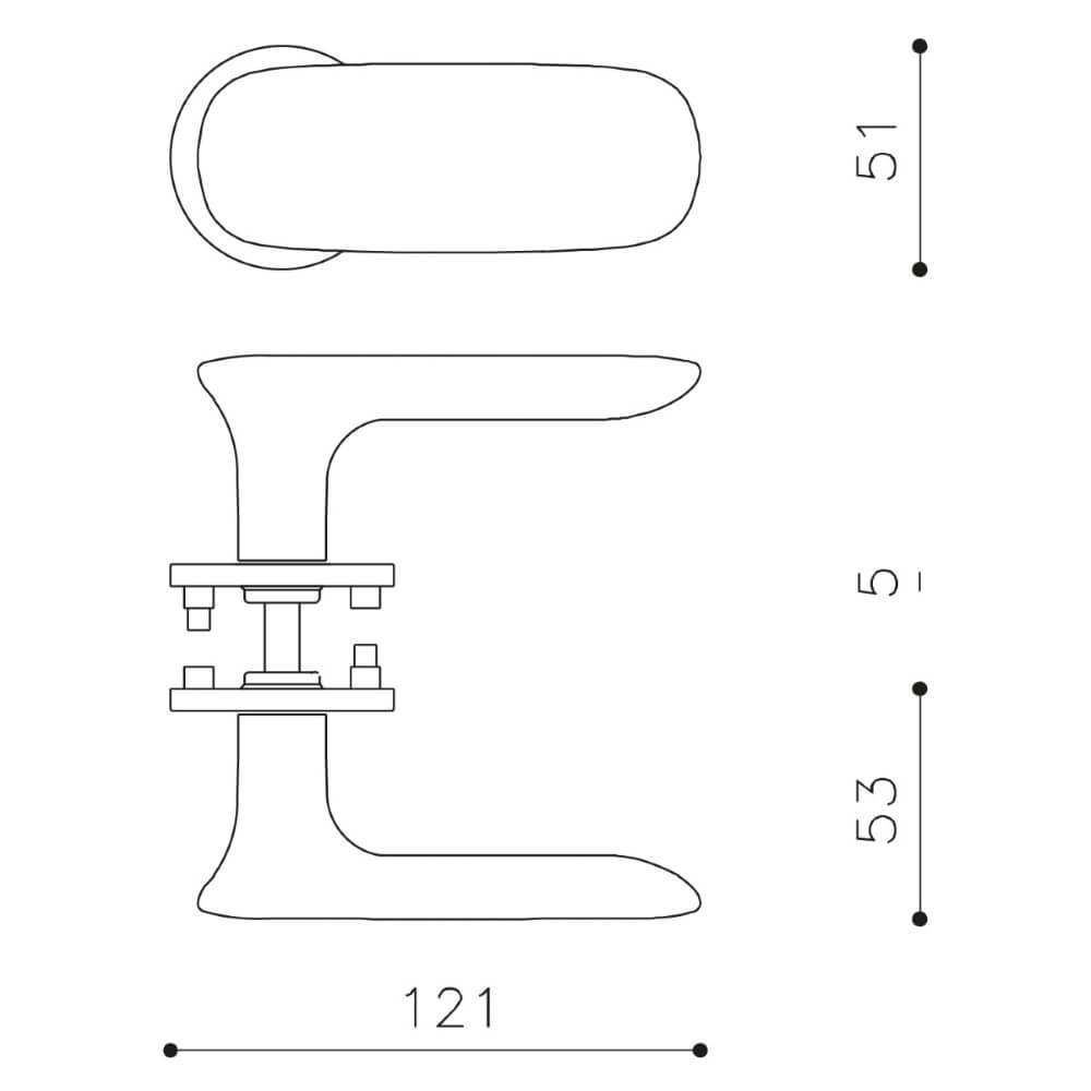 Design door handle Conca on rosette chrome Olivari 8714186503812