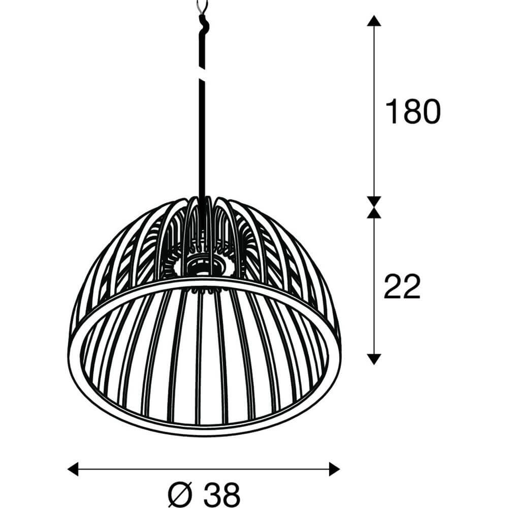 Pendant lamp Wud PD semi-circular Ø 38cm SLV 4024163292054