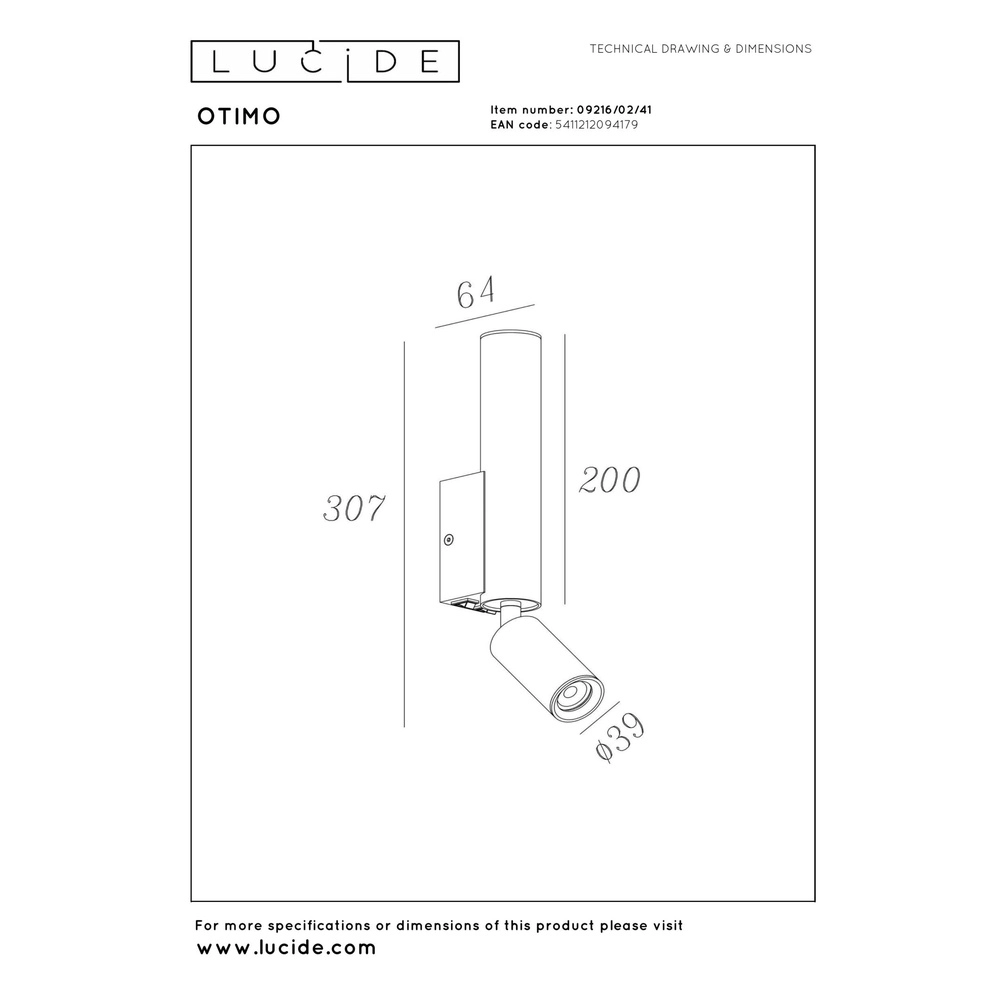 Wall light Otimo sand brown Lucide 5411212094179