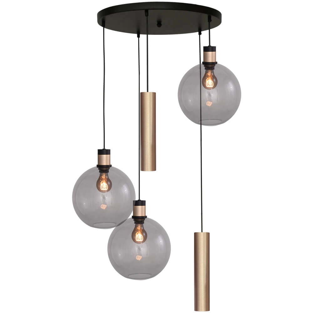 Vide hanging lamp Lazise 2 3x Ø 25cm and 2x GU10 gold