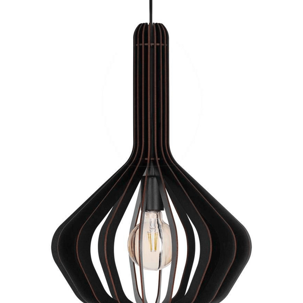 Black wooden hanging lamp Velasco Ø 38cm Eglo 9008606224074