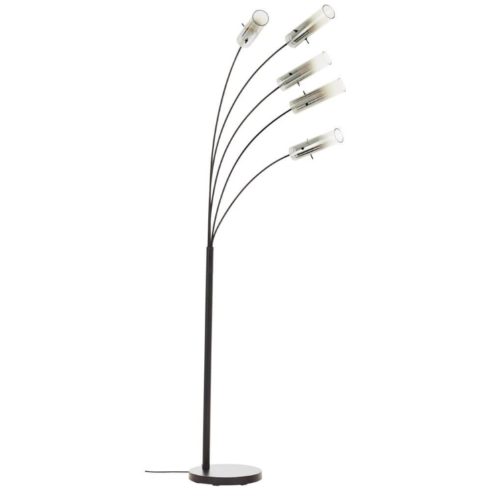 Floor lamp Glasini black with smoke glass Brilliant 4004353429545