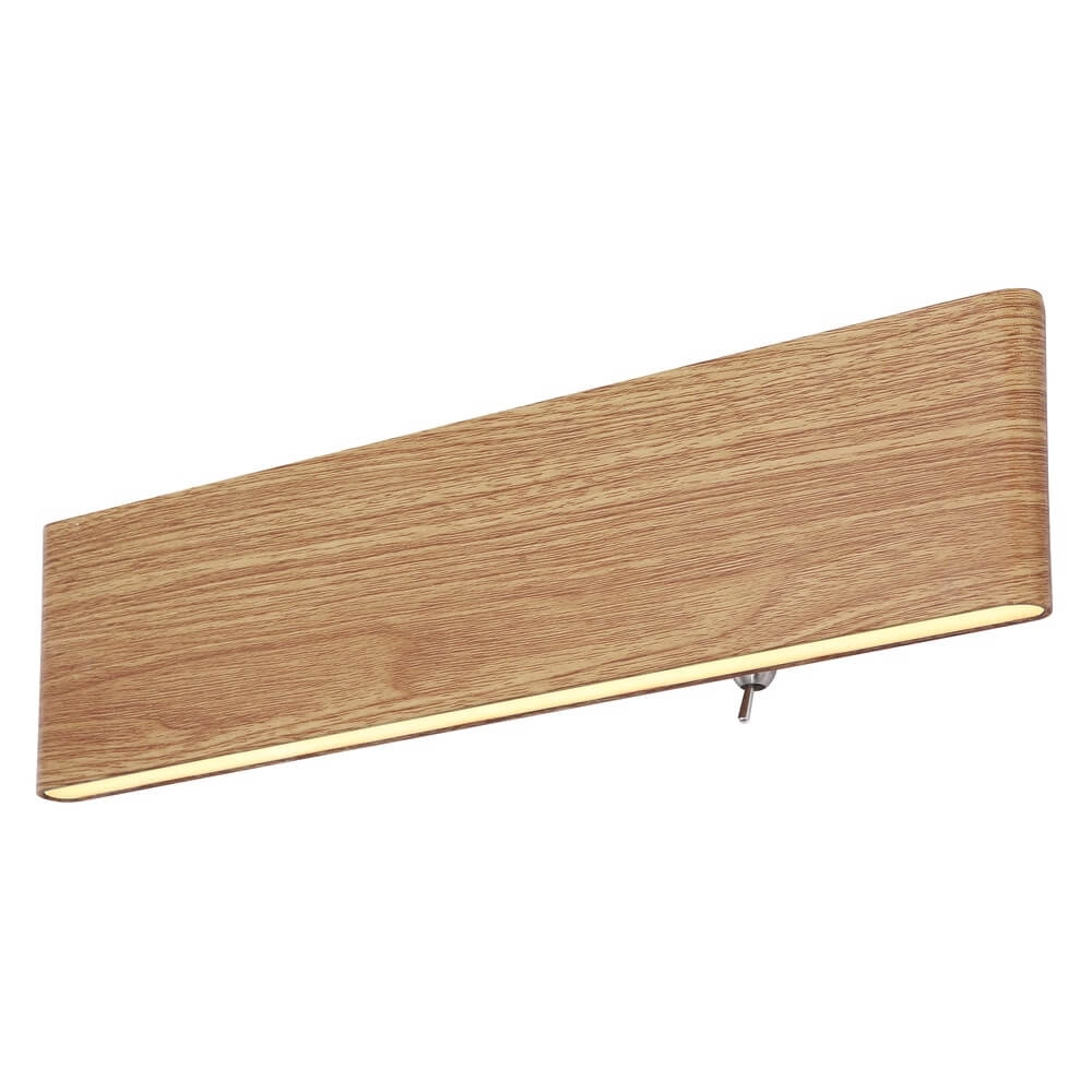 Design wall lamp Siegfried M wood with switch