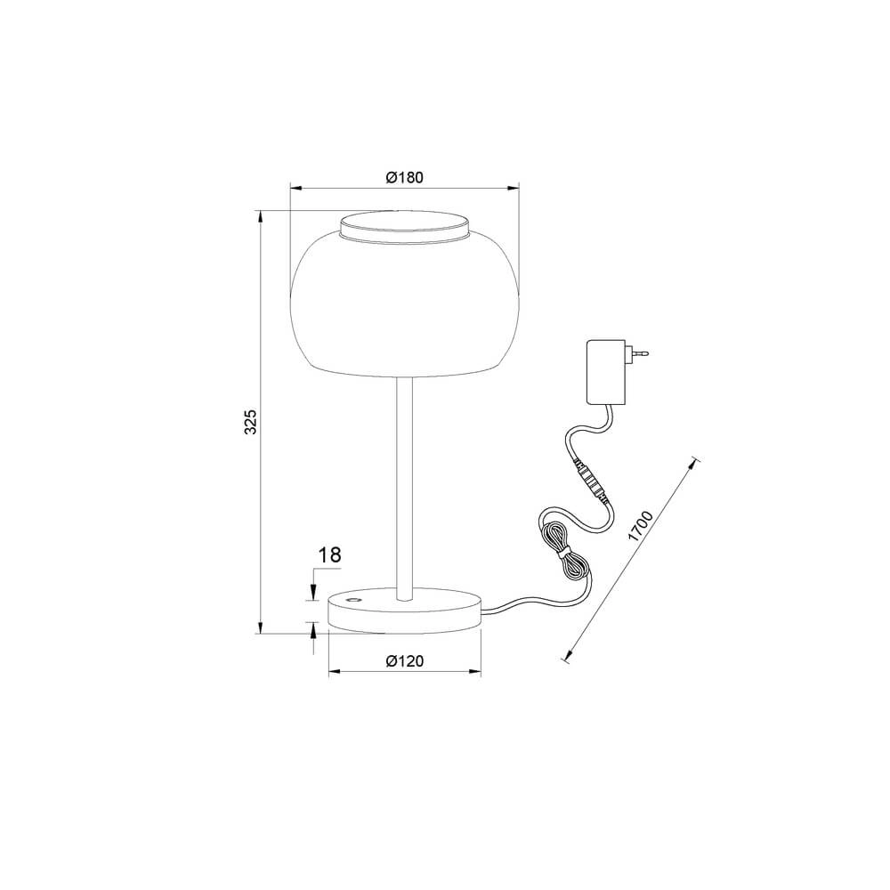 Design table lamp Bounto with smoke glass Lyora 4255805301173