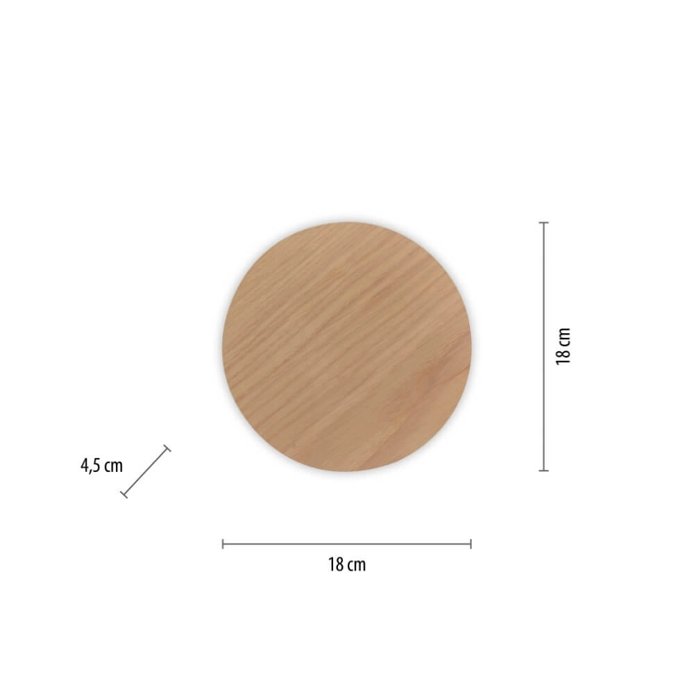 Design wall lamp Akku Puntua Ø 18cm wood Paul Neuhaus 4012248375785