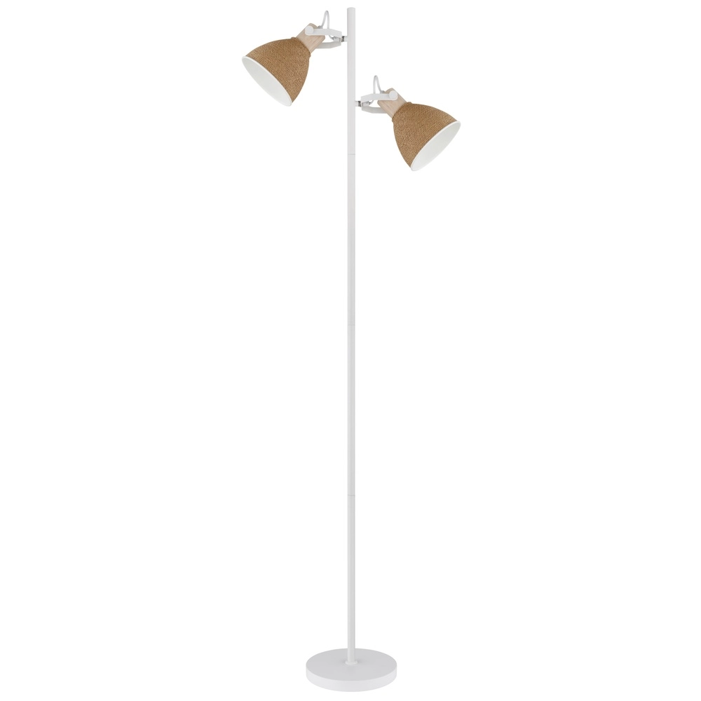 Floor lamp Lyndon White with rattan Globo 9007371580903