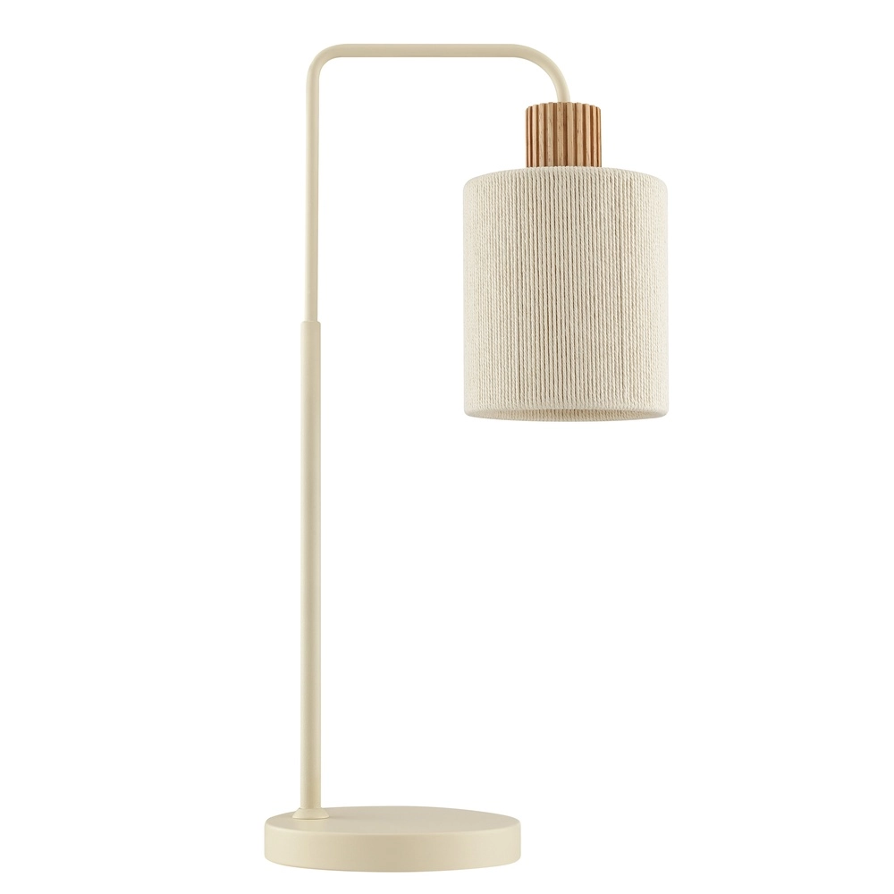 Table lamp Arlo sand brown with wood
