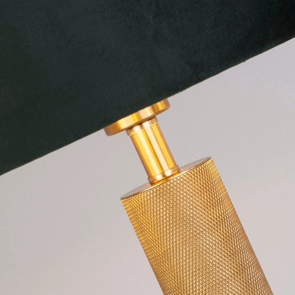 Golden table lamp London with green hood Searchlight 5053423248400