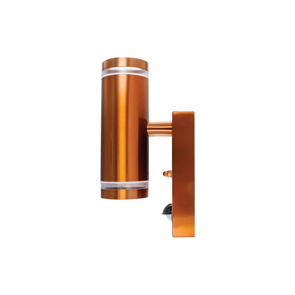 Double wall spotlight with sensor Opden Red copper - 2x GU10 Lyora 5055788285687