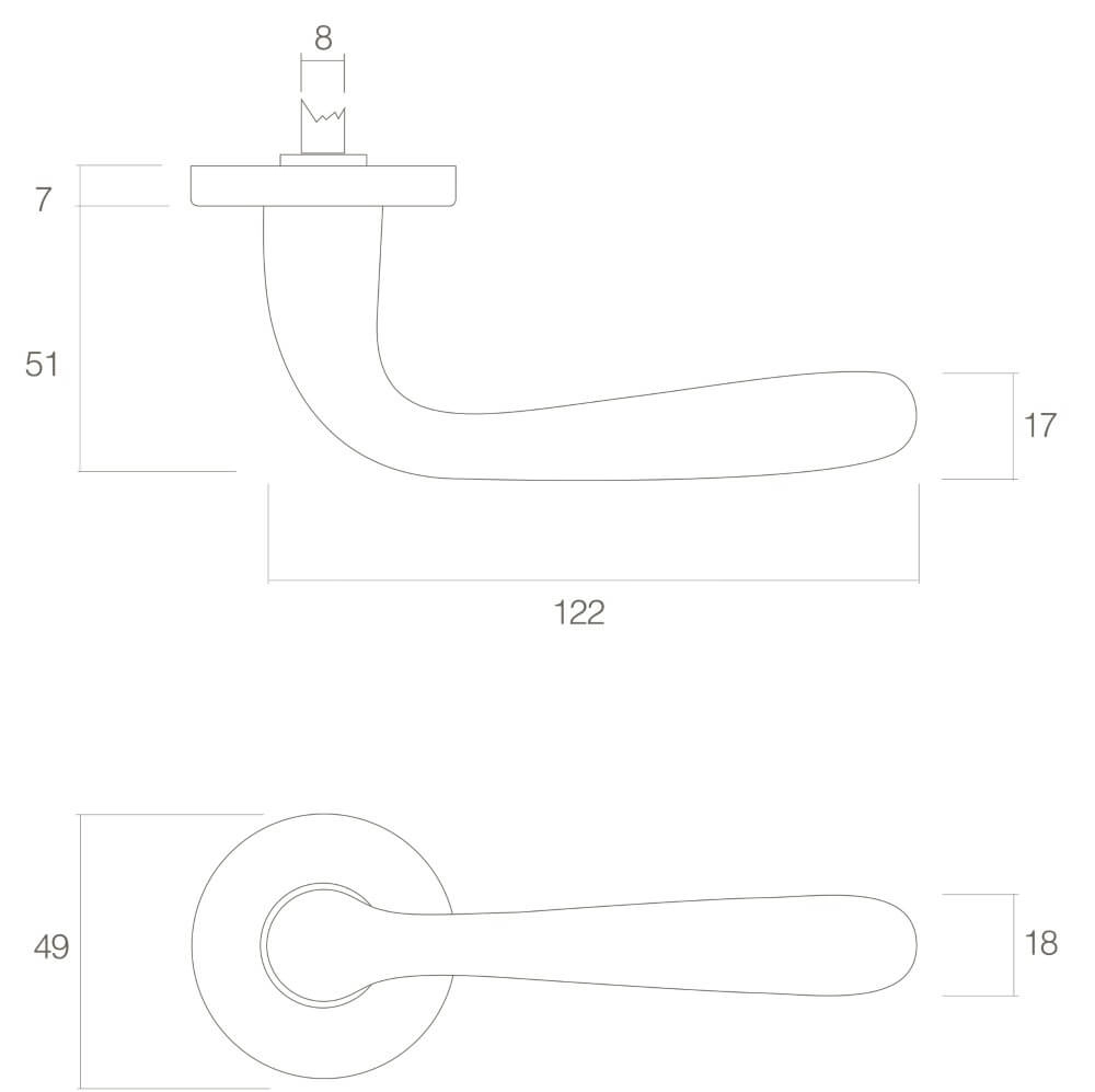 Door handle Jupiter brass lacquered Intersteel 8714186055991