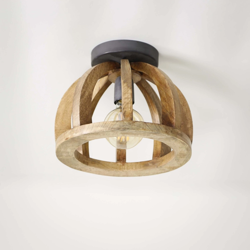 Wooden ceiling lamp Orba Ø 30cm - mango Lyora 8716803513228