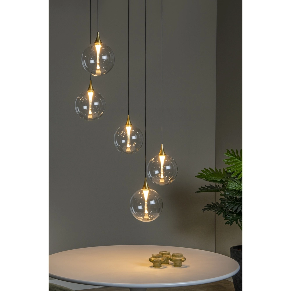 Design LED pendant light Gisela clear - 5x Ø 16cm Premium by Lucide 5411212134806