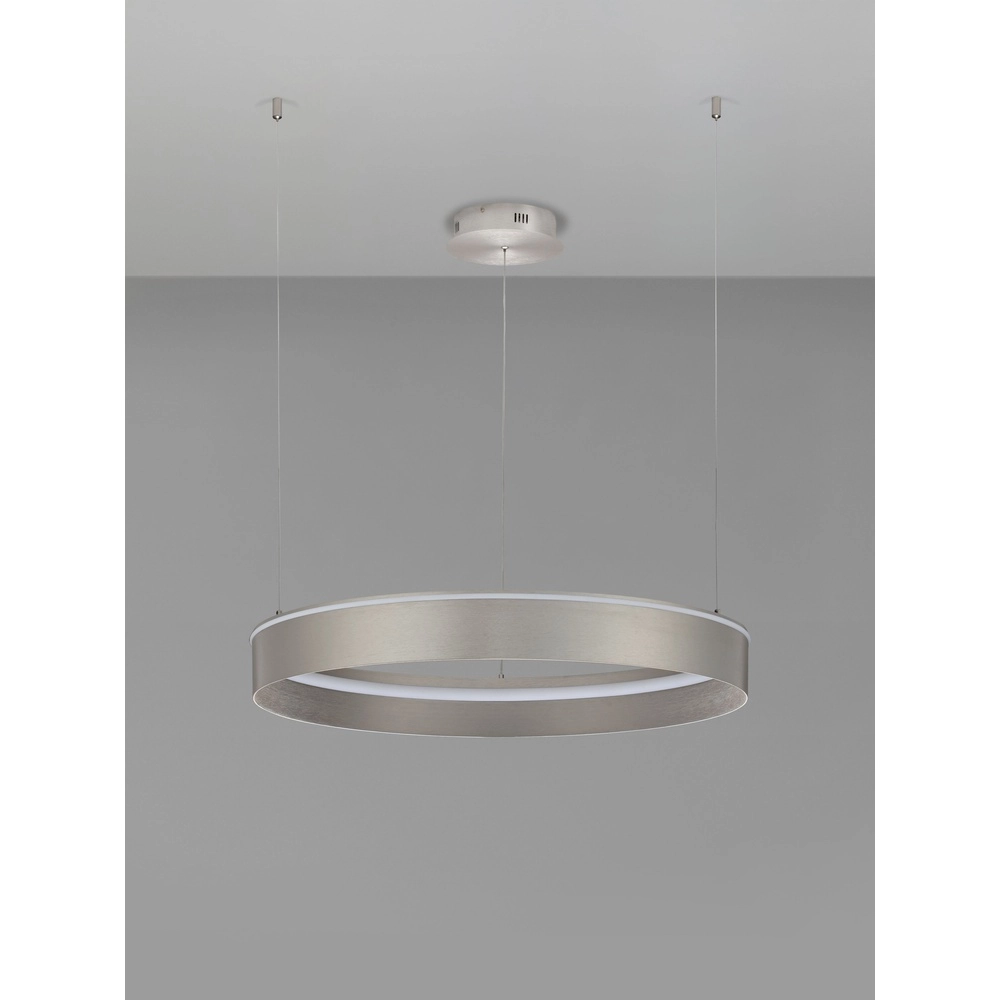 Modern pendant lamp Olivia nickel Ø 78cm Lyora 5212017494221